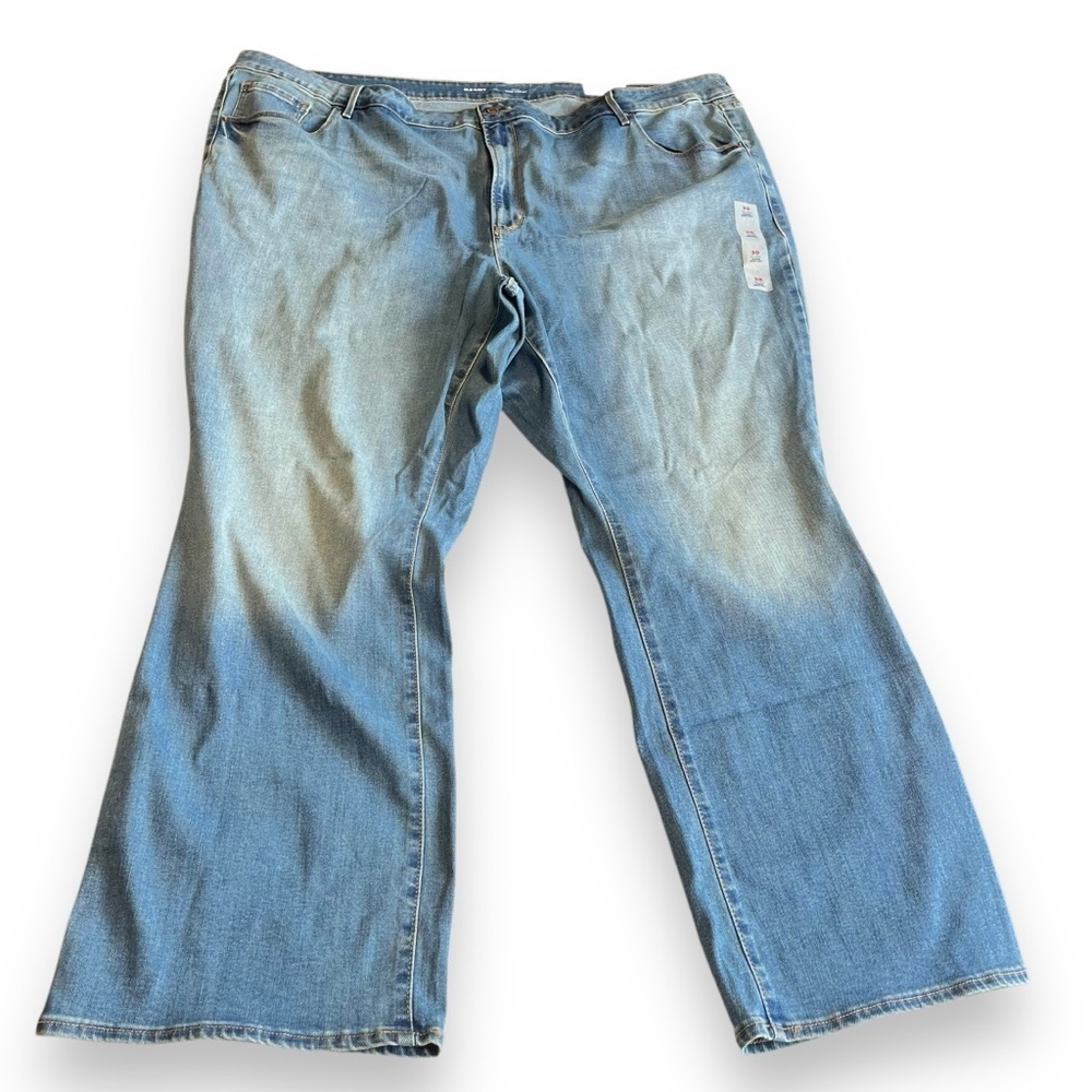 Old Navy Kicker Bootcut Jeans 30 Plus Size New Blue Jeans Boot Cut - Picture 3 of 10